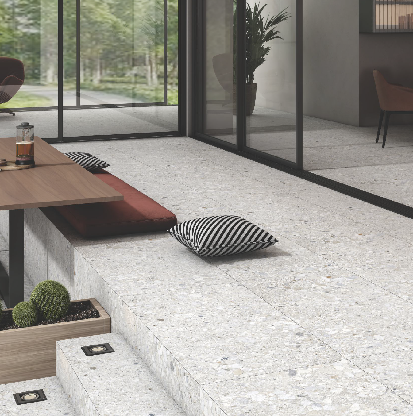 What is terrazzo look porcelain tile?